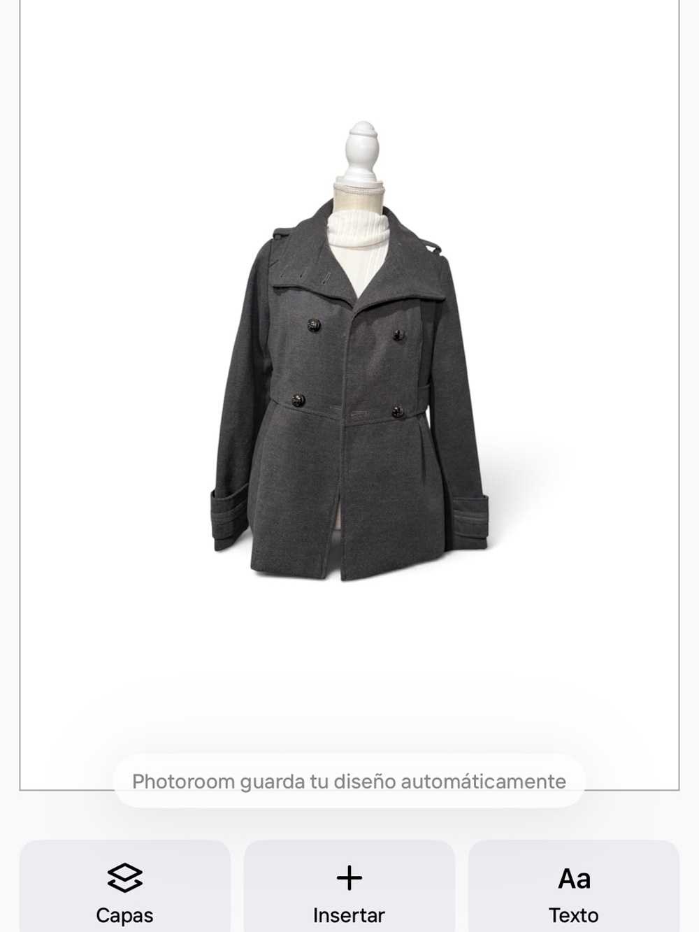 Hydraulic Charcoal Gray Double-Breasted Peacoat